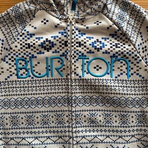 Burton Geometric Blue and Gray Puffer Jacket